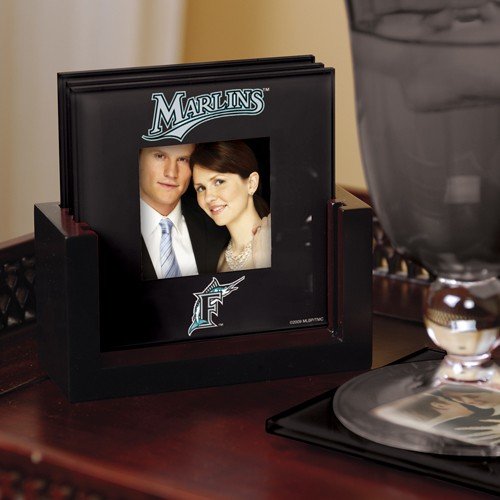 Florida Marlins Black 4-Pack Photo Coaster Set