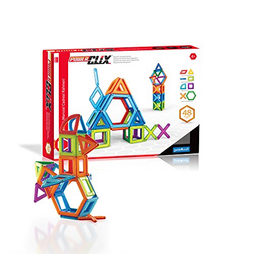 GuidecraftPowerClix Frames Magnetic Building Toys Set - 48 Piece, Stem Skills Development Toy