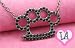 GUN METAL BLACK CRYSTAL BRASS NUCKLE NECKLACE