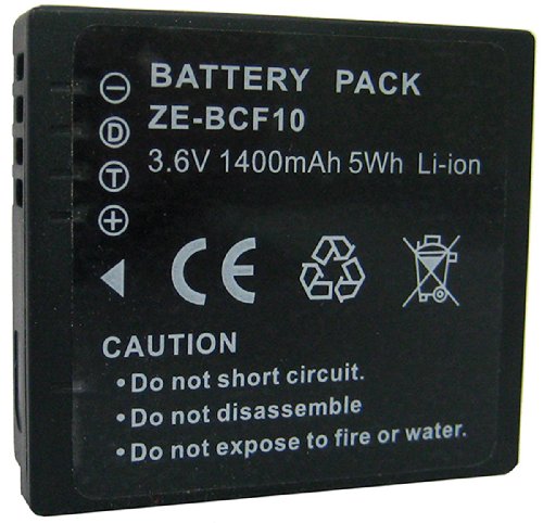 Zeikos ZE-BCF10 1400mAh Lithium Battery Replaces Panasonic BCF10