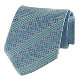 New Mens Steel Blue & Mint Striped Necktie