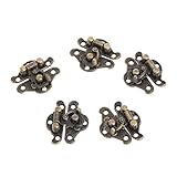 12個セット ミニ木製ボックスバックル トーンボックス　装飾的　掛け金　ラッチロック ヴィンテージ　スタイル　ブロンズ（60ネジ付き）