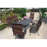 Darlee Bahamas 72 Inch Oblong Cast Aluminum Dining Set