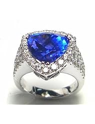 18K White Gold Tanzanite and Diamond Ring -- LIFETIME WARRANTY