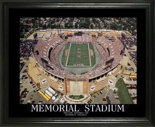 Baltimore Ravens - Memorial Stadium Aerial - Lg - Framed Poster Print
