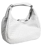 Bottega Veneta Woven White Leather Expandable Medium Hobo 125787/V0016/9084
