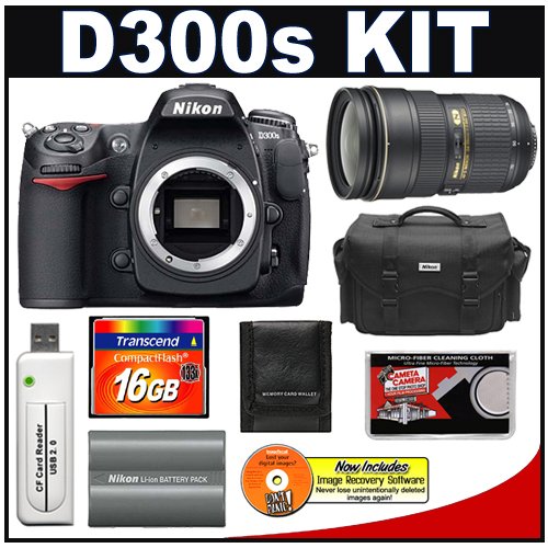 Nikon D300s Digital SLR Camera + 24-70mm f/2.8G AF-S Lens + 16GB Card + Nikon EN-EL3e Battery + Case + Cameta Bonus Accessory Kit