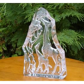 Crystal Art GIRAFFE Plaque/Paperweight Birthday Gift