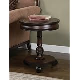 Accent End Table with Hand Painted Petal Motif in Mahogany and Cherry by Powell Company