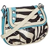 Poodlebags Funkyline - Exotic Remix - Lovi Lovi - zebra petrol 3FL0313LOVIZ, Damen Umhängetaschen 18x16x3 cm (B x H x T)