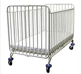 Folding Metal Crib (White) (37.5H x 24.25W x 39.25D)