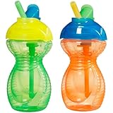 Munchkin Click Lock 2 Count Flip Straw Cup, 9 ounce