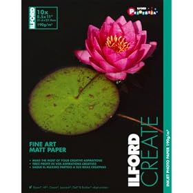 Ilford Galerie Matte 8 1/2 x 11 Inch Fine Art Paper 10 Sheets (1147539)