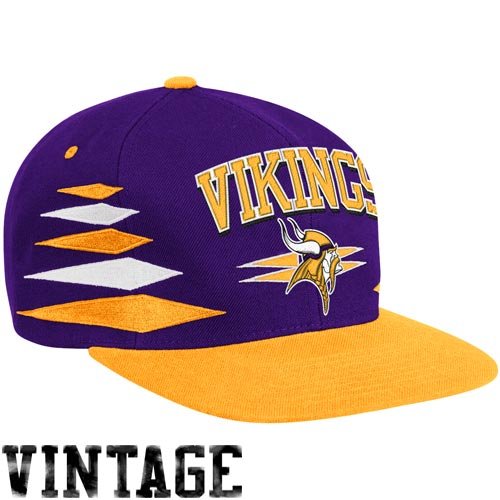 Mitchell & Ness Minnesota Vikings Purple-Gold Retro Diamond Snapback Adjustable Hat