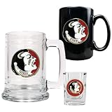 Florida State Seminoles 15oz Tankard, 15oz Ceramic Mug & 2oz Shot Glass Set - Primary Logo NCAA College Athletics