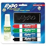 Expo Low OdorChisel Tip Four-Color Dry Erase Marker Starter Set (80653)