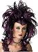 Goth Evil Sorceress Teased Black and Purple Costume Wig