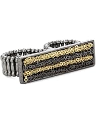 RAIN Gold-Tone and Gunmetal-Tone Twosome Adjustable Ring