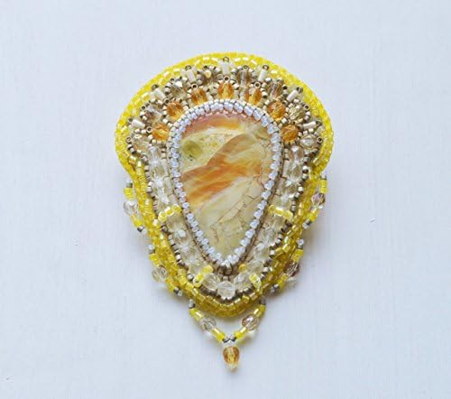 Yellow Opal Cat's Eye Brooch