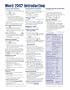 Microsoft Word 2007 Introduction Quick Reference Guide (Cheat Sheet of Instructions, Tips & Shortcuts - Laminated Card)