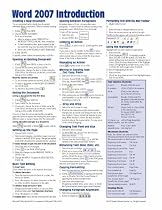 Microsoft Word 2007 Introduction Quick Reference Guide (Cheat Sheet of Instructions, Tips & Shortcuts - Laminated Card)