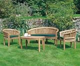 Teak Contemporary Set with Free Green Cushions