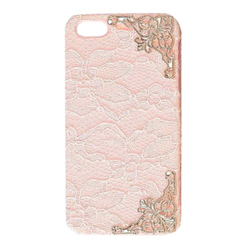 Meaci® Apple Iphone 4 4s Case Hard Fabrics and Lace Edge / Lesbian / Lacy Sexy Case (Pink Lacy)