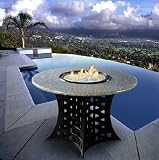 California Outdoor Concepts 401C-BK-FP-SEA LaCosta-Black-Fire Pit-Gas Logs-Sea Green Granite-LP Gas