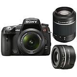 Sony Alpha A560/L 14.2 Megapixels Digital SLR Camera and 18-55mm F3.5-5.6 Lens with Sony SAL552002 Telephoto Zoom Lens and SAL30M28 30mm Lens
