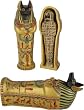 Large Anubis coffin with mummy inside - 8"L