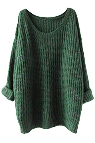 SEXYARN Womens Loose Knitted Crewneck Long Sleeve Pullover Sweaters