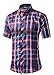 Generic Mens Plaid Woven Short Sleeve Shirt With Plaid Patterns