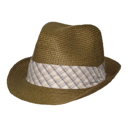 DKY Paper Braid Woven Fedora - Brown