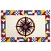 Homefires Accents Nautical Compass Indoor Rug, 22-Inch by 34-Inch