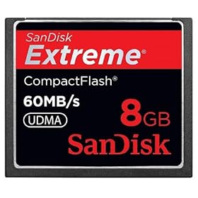 Sandisk 8GB Extreme CF memory card - UDMA 60MB/s 400x (SDCFX-008G, Bulk Package)
