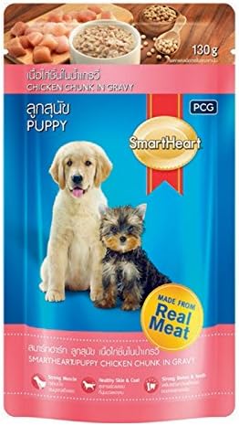 Smartheart, Puppy Food, Chicken Chunk in Gravy, 130 g (Pack of 2)