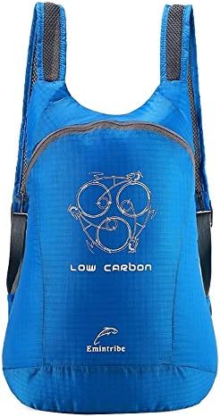 Emintribe Packable Handy Lightweight Travel Backpack Daypack Ultra-sil Day Pack (Blue)