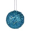 Fancy Blue Holographic Glitter Drenched Christmas Ball Ornament 3" (80mm)