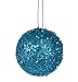 Fancy Blue Holographic Glitter Drenched Christmas Ball Ornament 3"