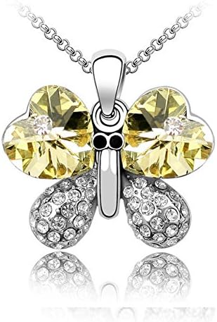 The Jungle Dancer Short Chain Austrian Crystal Butterfly Shape Pendant Necklace for Woman "16"