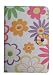 Purple Green Yellow Multi Rainbow Flower Design Fabric Leather Padfolio Cover Case for Barnes & Noble Barnes and Noble Nook Color / Nook Tablet