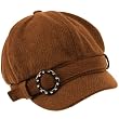 Crystal Newsboy Gatsby Cabby Adjustable Cap Hat Brown
