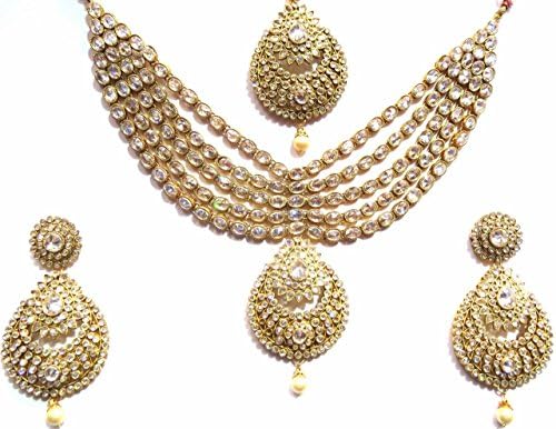 Shingar Jewellery Women's Antique Gold Plated Look Necklace Set