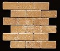 Noce 2 X 4 Travertine Tumbled Mosaic Tile
