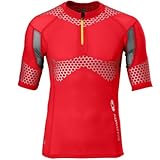Salomon EXO S-Lab Zip Tech Shirt - Short-Sleeve - Men's Red Pepper/Silver, XL
