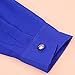 Coromose Women V-neck Chiffon Long Sleeve Shirt Blouse (M, Blue)
