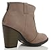 Soda Women's Albert Faux Suede Cowboy Pull-Tab Stacked Heels Ankle Booties