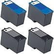 4 Pack Remanufactured DELL (Series 7) Black and Color Ink Cartridges for Dell 966 All-In-One, 968 All-In-One and 968w All-In-One Printers