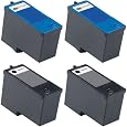 4 Pack Remanufactured DELL (Series 7) Black and Color Ink Cartridges for Dell 966 All-In-One, 968 All-In-One and 968w All-In-One Printers