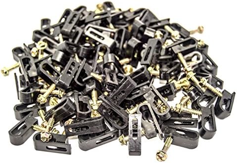 500 Pieces black Dual Double Screw Flex Clips for RG59 RG6 CO AX SAT CABLE